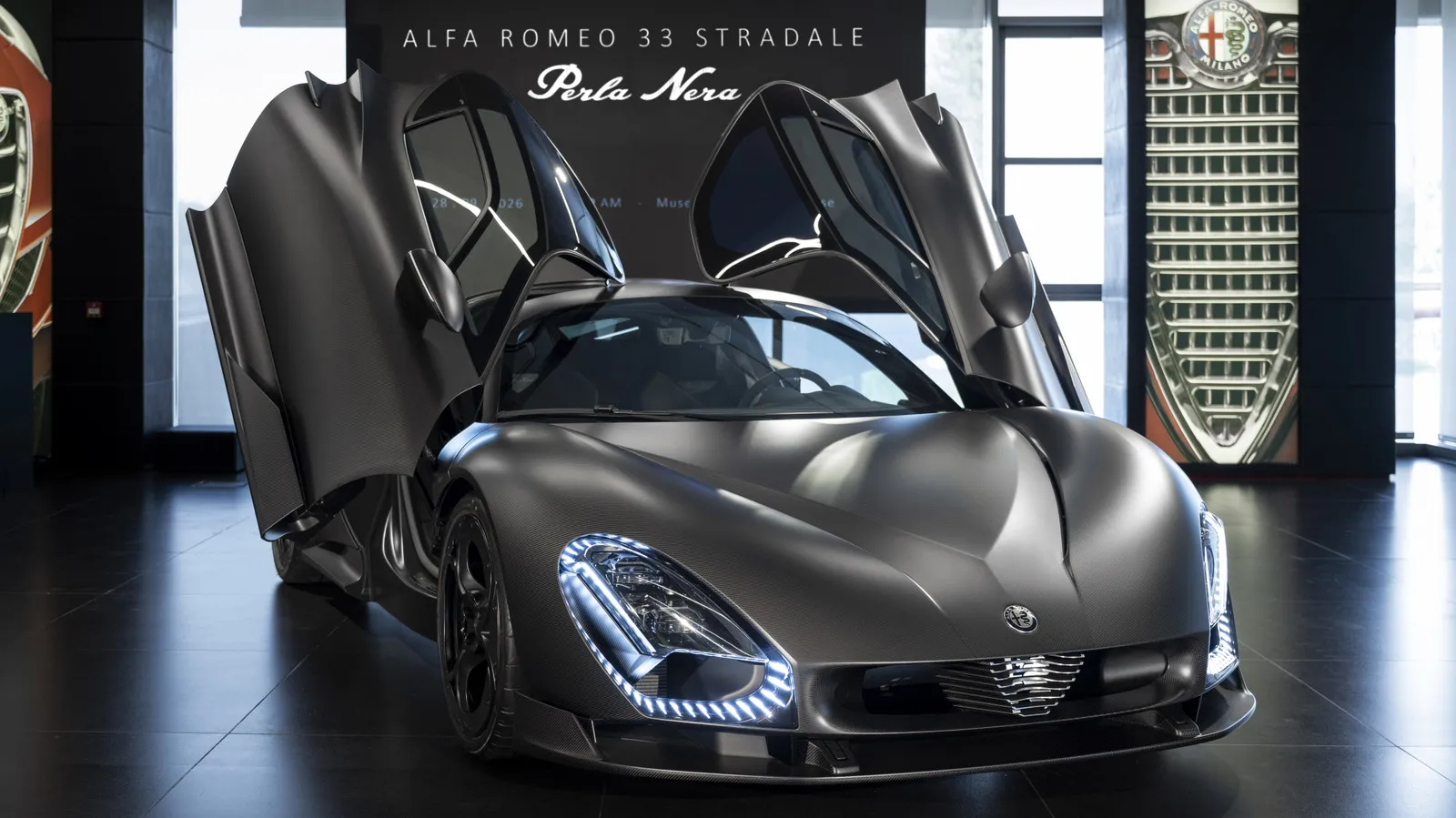 Alfa Romeo reveals the unique 33 Stradale Perla Nera supercar with a carbon fiber body