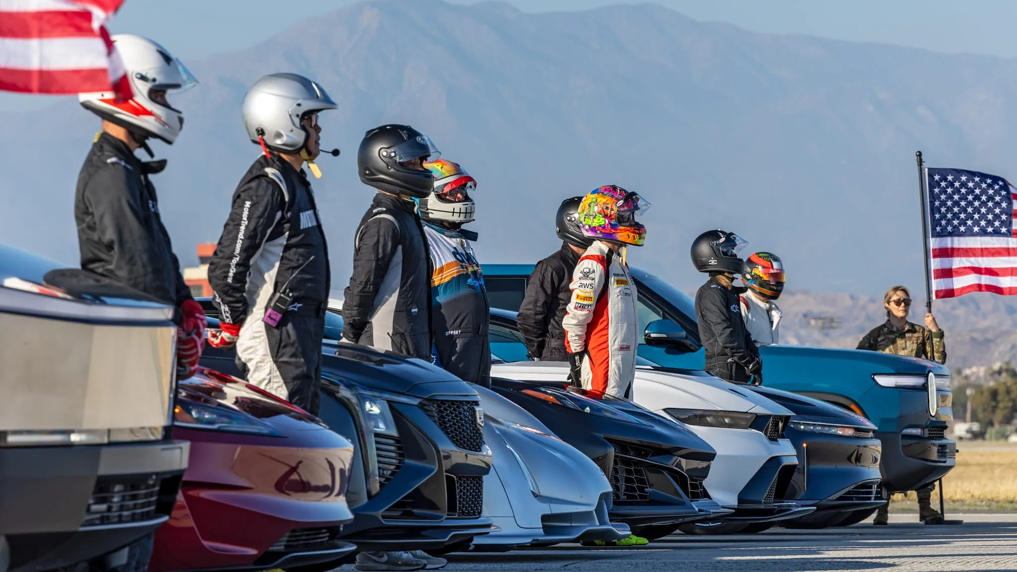 Elite American performance vehicles showcase 8,302 horsepower during an epic drag race at an Air Force base