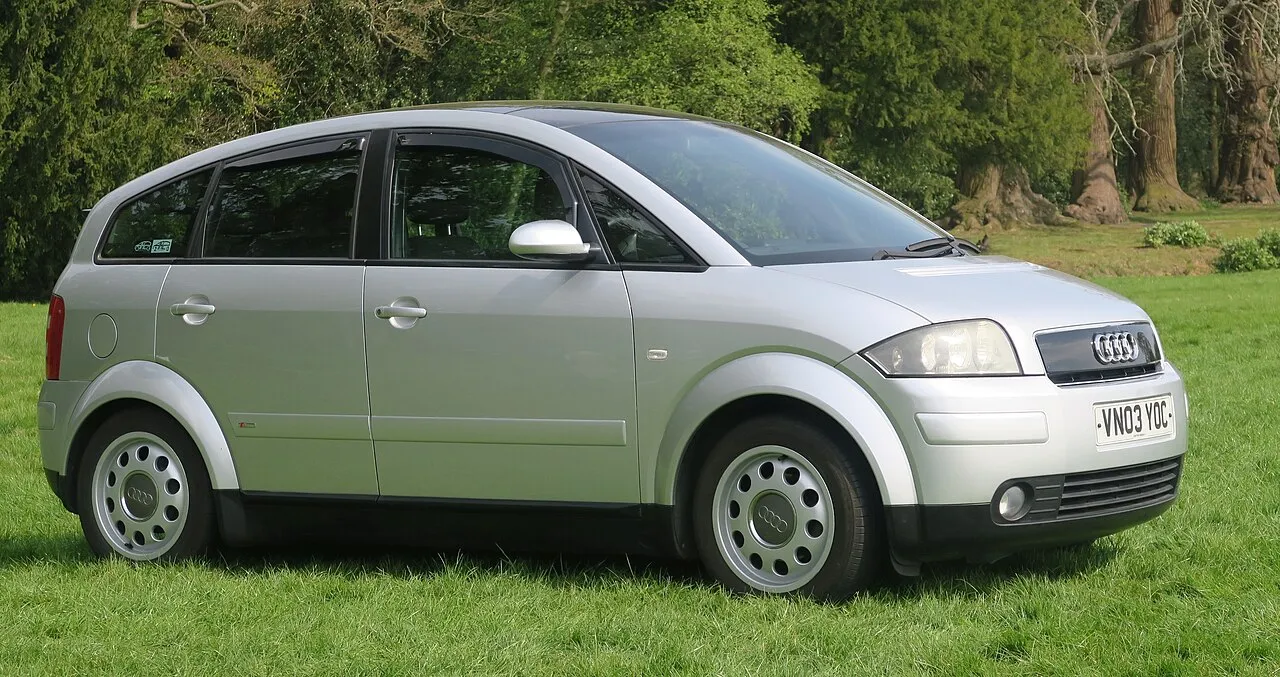 Audi A2 pioneering aluminum space frame design and lightweight automotive technology