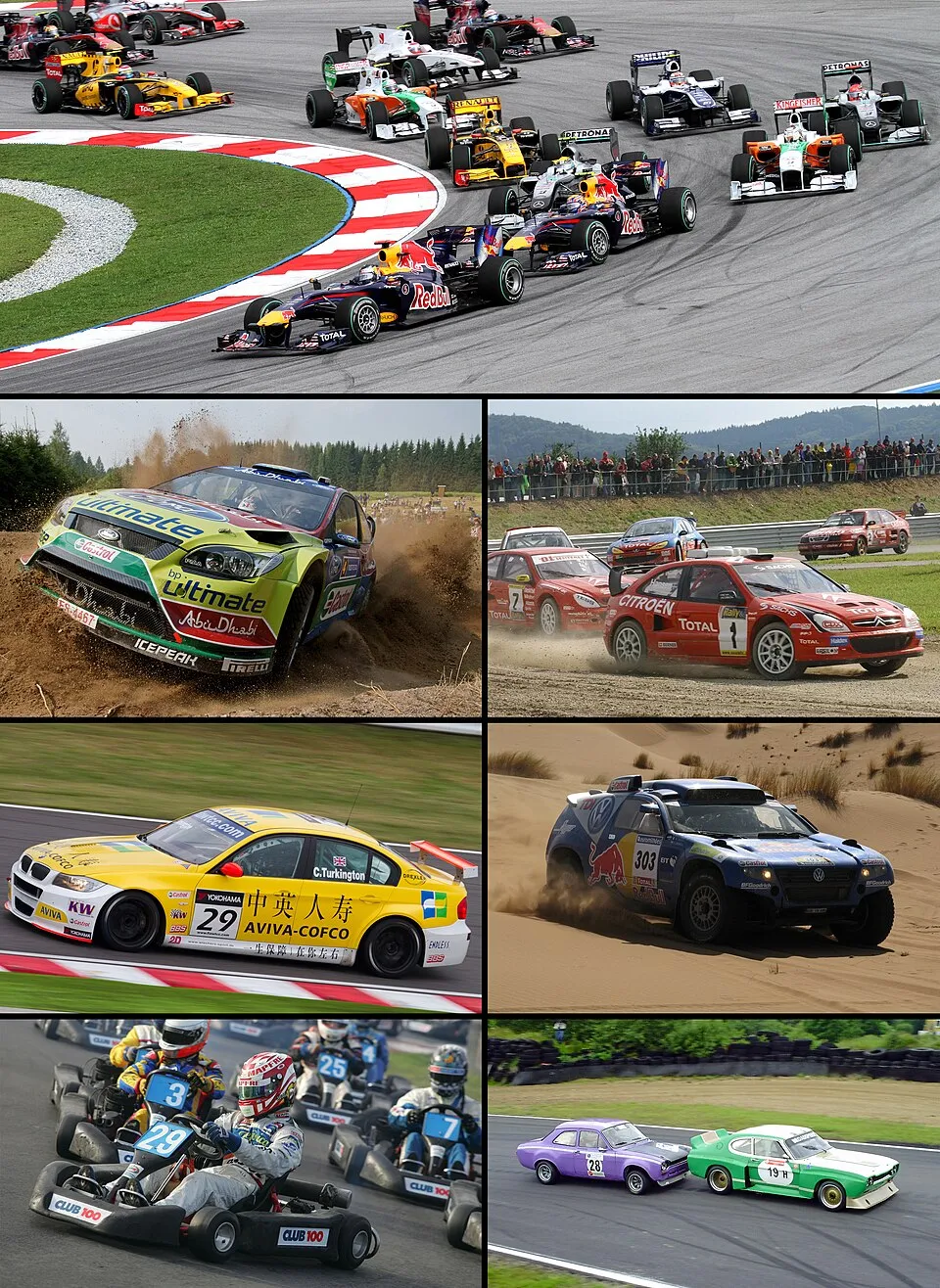 High-performance race cars competing on a professional circuit during a major global motorsport event