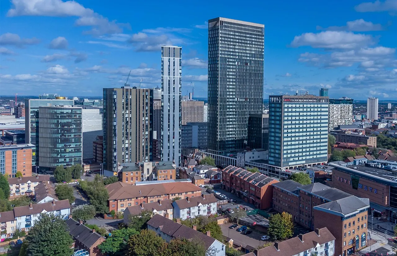 Birmingham skyline showcasing urban growth and cultural landmarks in the West Midlands