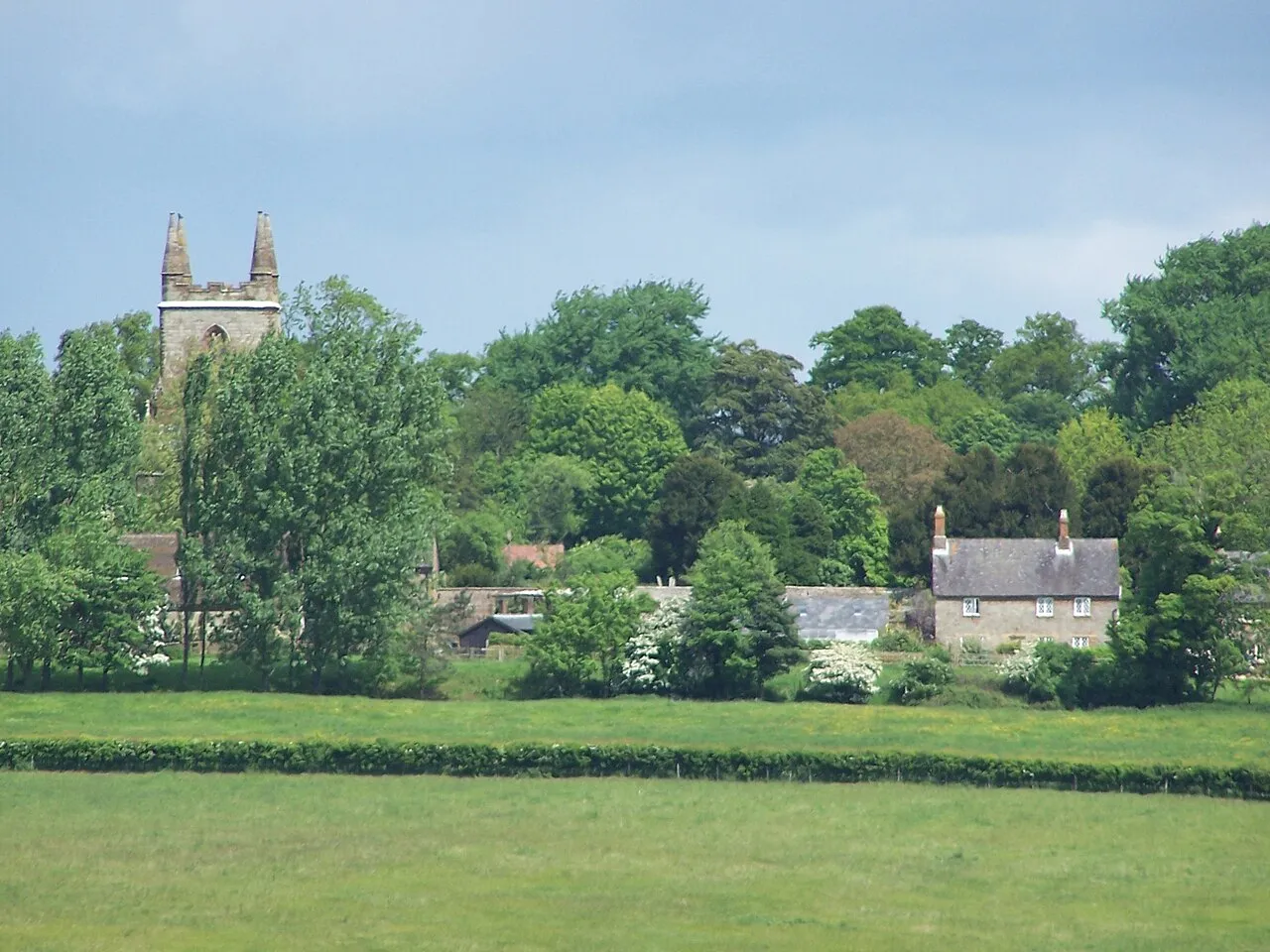 Canons Ashby historic village landscape in West Northamptonshire