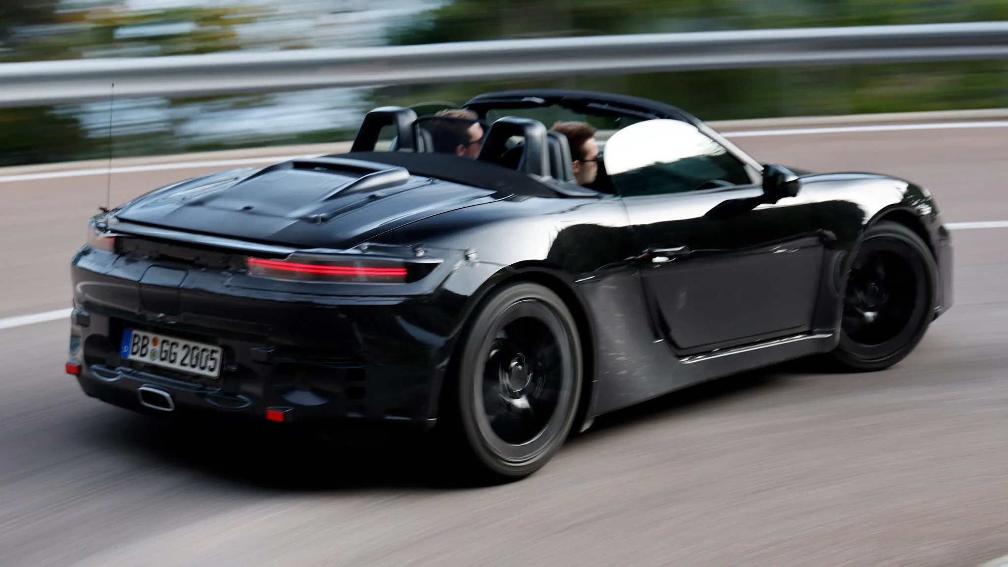 Electric Porsche Boxster prototype demonstrates impressive performance during test runs at Weissach