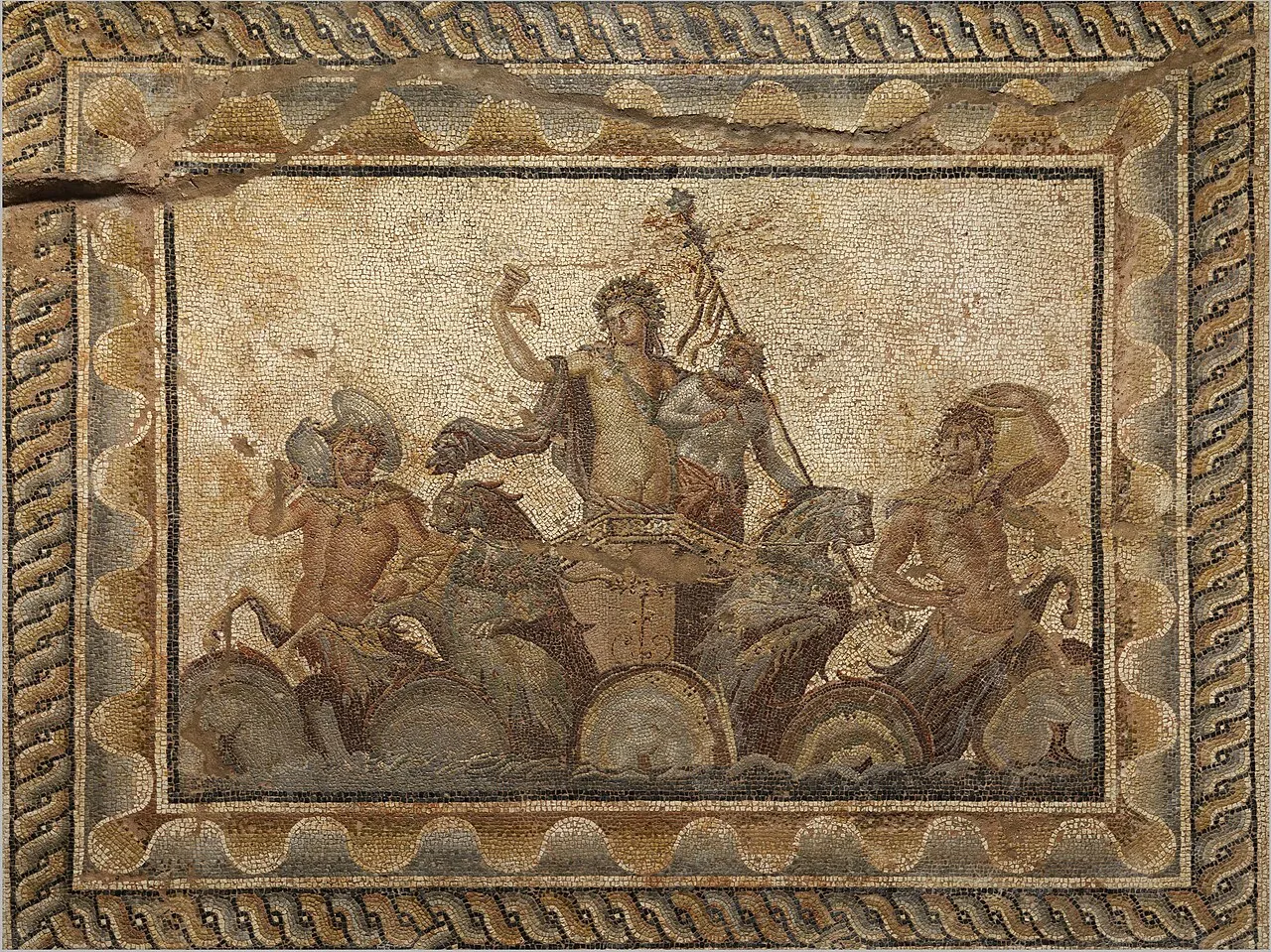 Detailed view of ancient and modern mosaic art materials and historical techniques