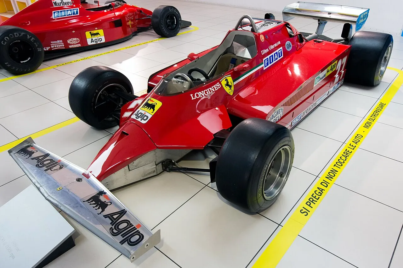 Ferrari 126C profile showcasing Scuderia Ferrari first turbocharged Formula One challenger