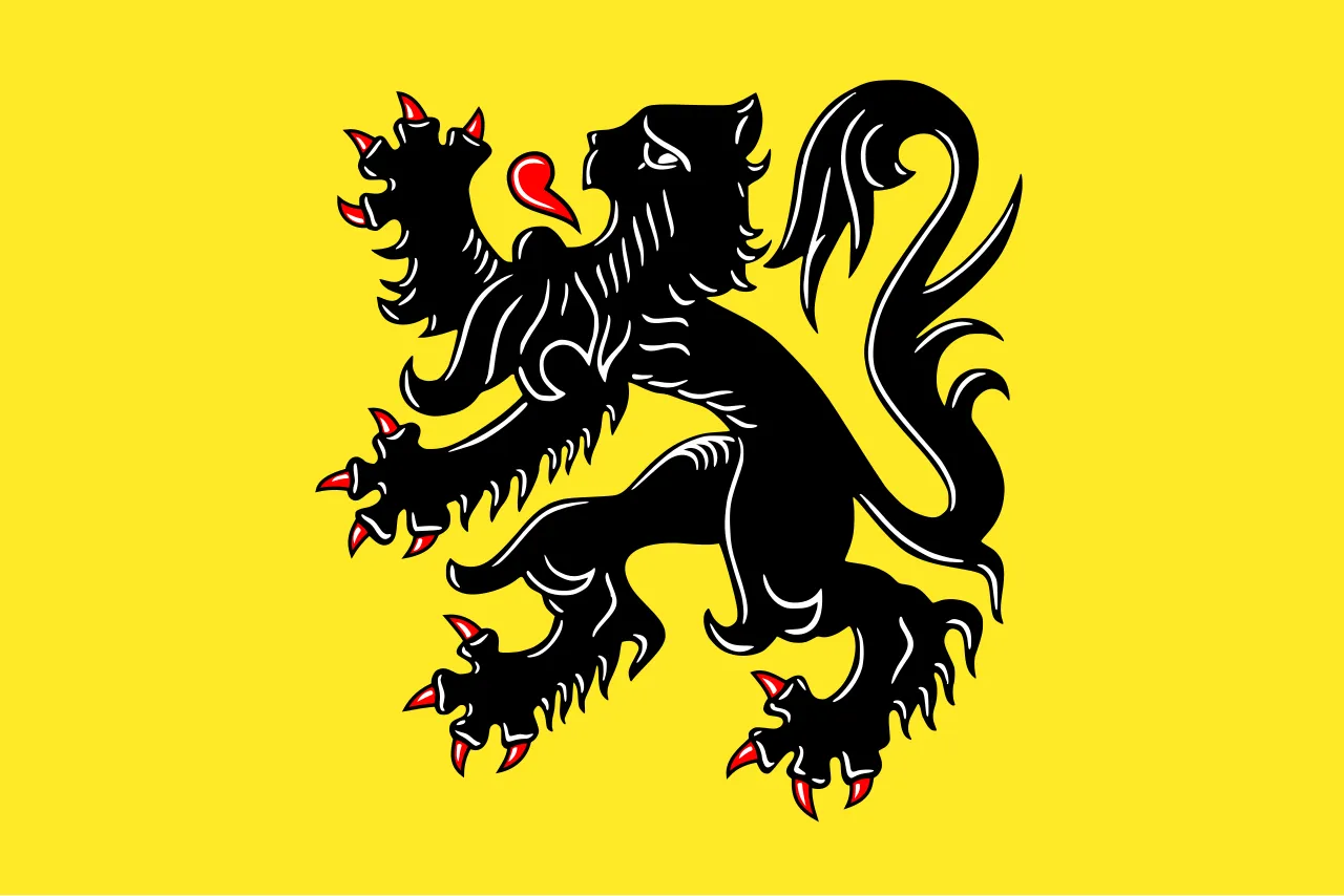Flag of Flanders representing the cultural identity of Flemish people in Belgium