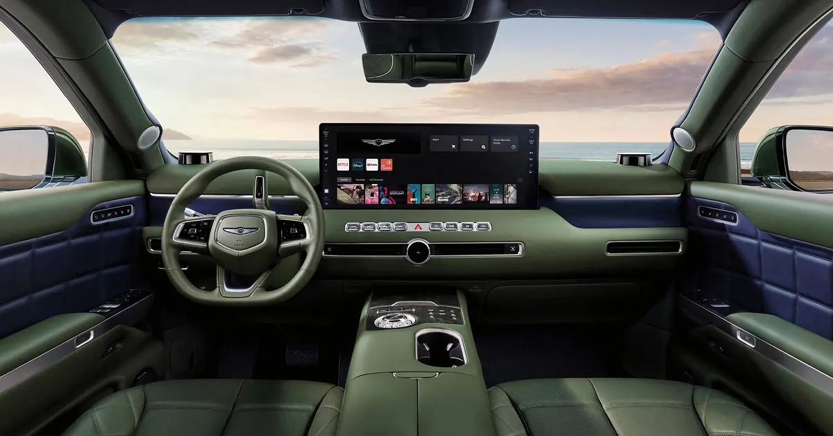 Genesis previews 2028 GV90 flagship electric SUV with pop-up private luxury theater display