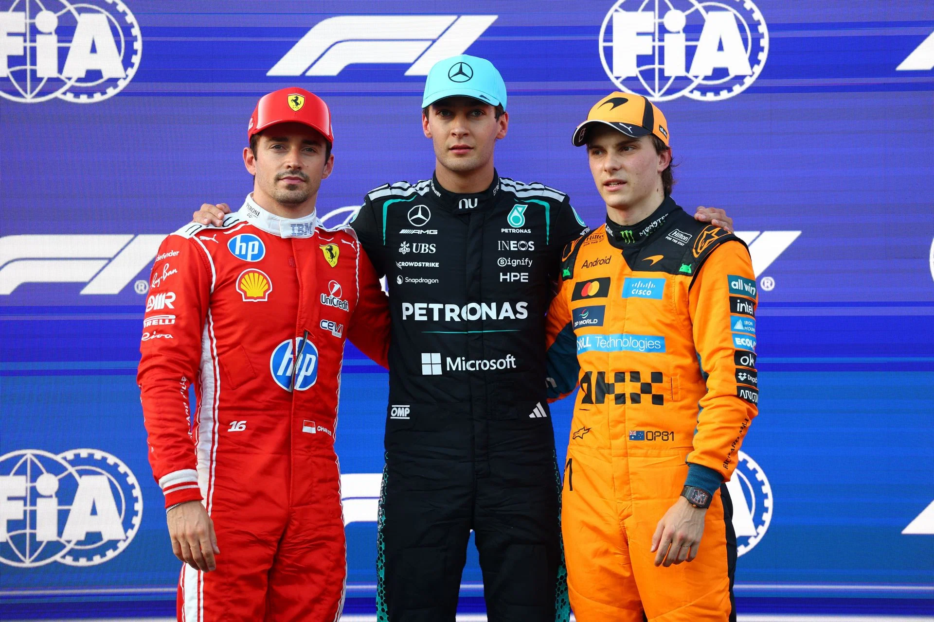 George Russell celebrates dominant pole position at the 2026 Azerbaijan Grand Prix in Baku