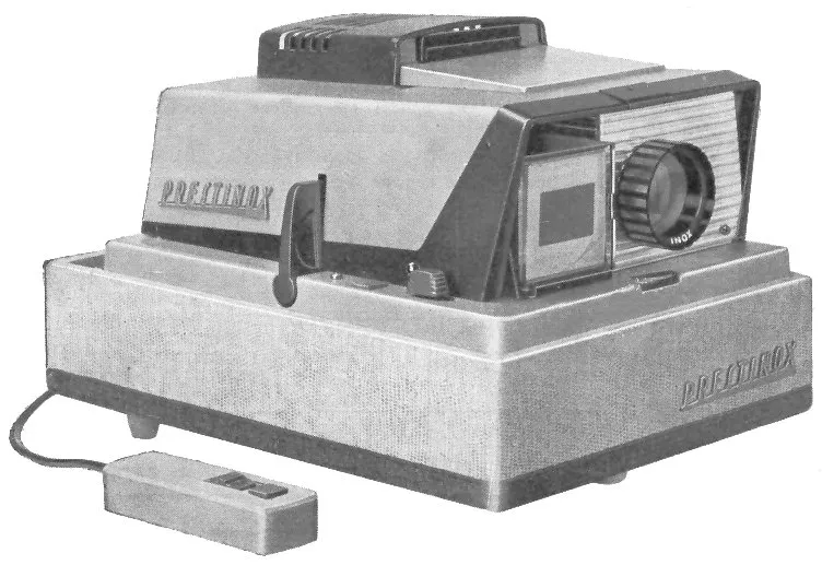 Vintage 35mm slide projector optics and carousel technology history