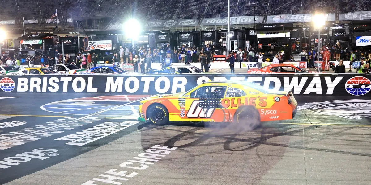 Jesse Love and Justin Allgaier clash at Bristol Motor Speedway in NASCAR O'Reilly Series