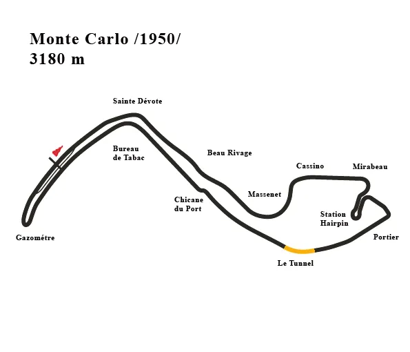 Juan Manuel Fangio wins the 1950 Monaco Grand Prix for Alfa Romeo after chaotic harbor crash