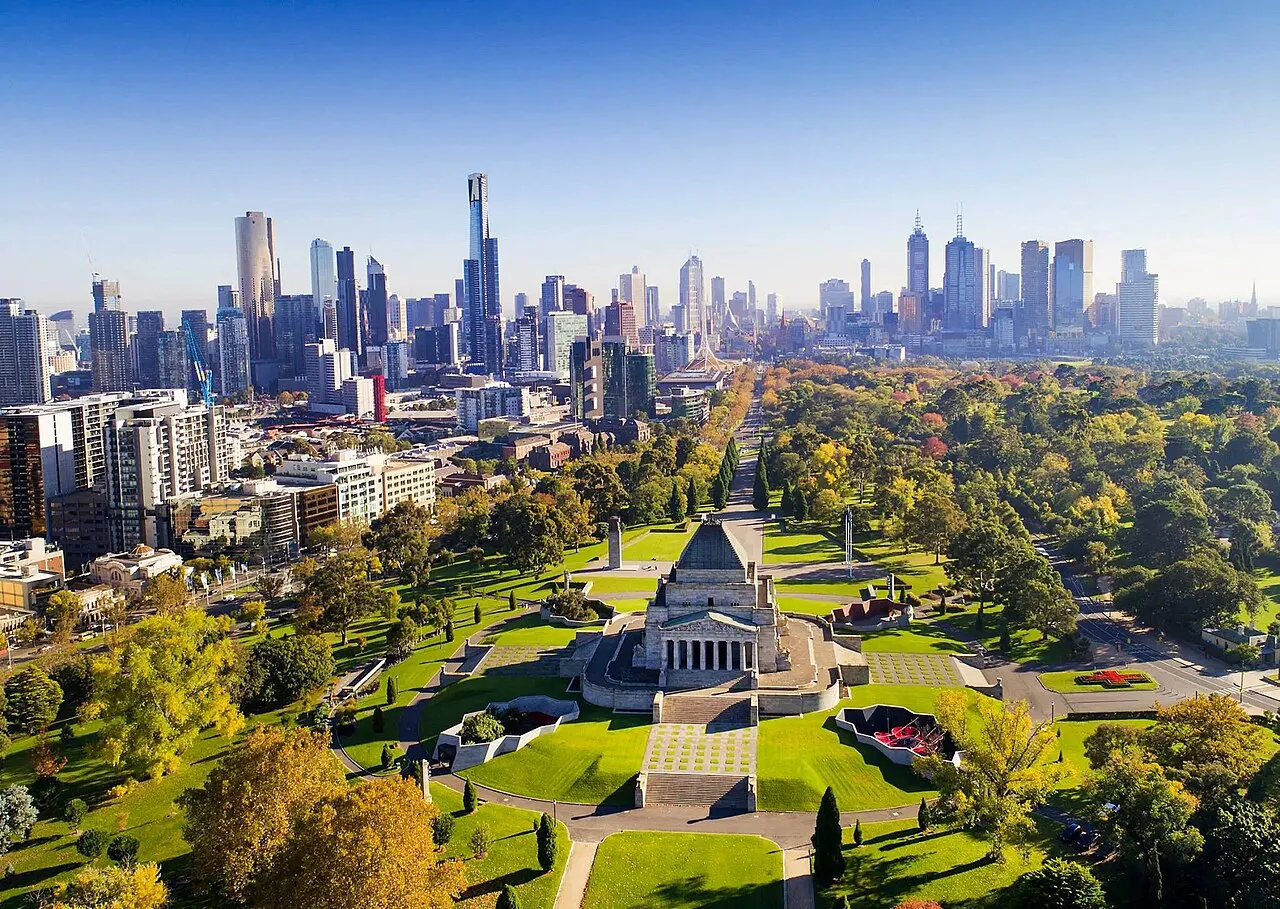 Melbourne skyline and Yarra River showcasing its iconic architecture and urban growth