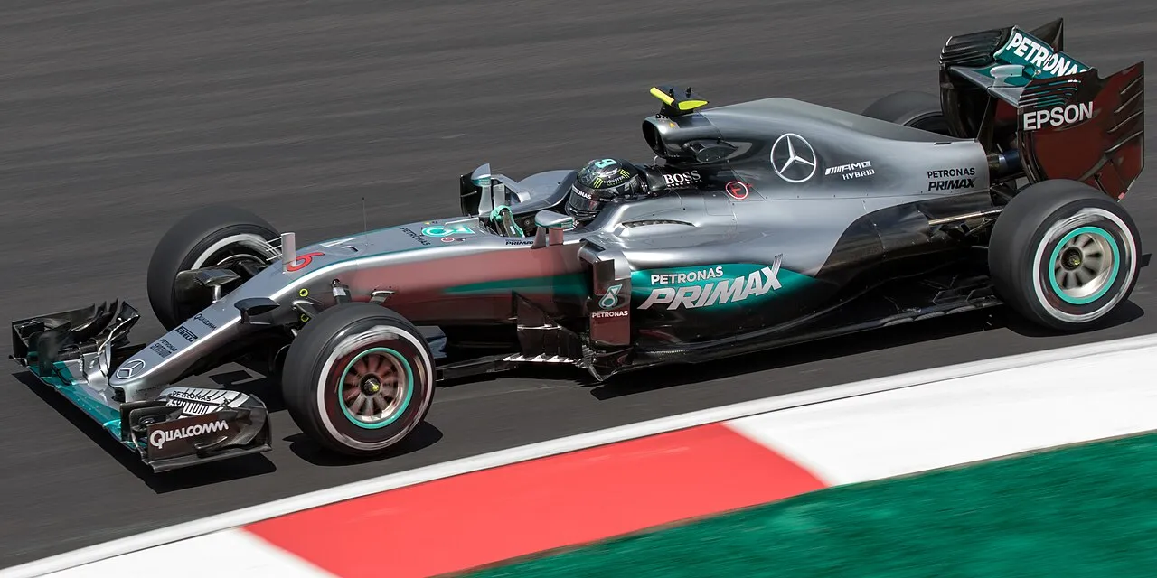 Mercedes F1 W07 Hybrid dominating the 2016 Formula One World Championship with Hamilton and Rosberg