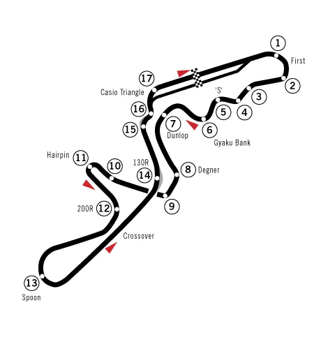 Michael Schumacher drives to victory at the 2004 Japanese Grand Prix at Suzuka Circuit