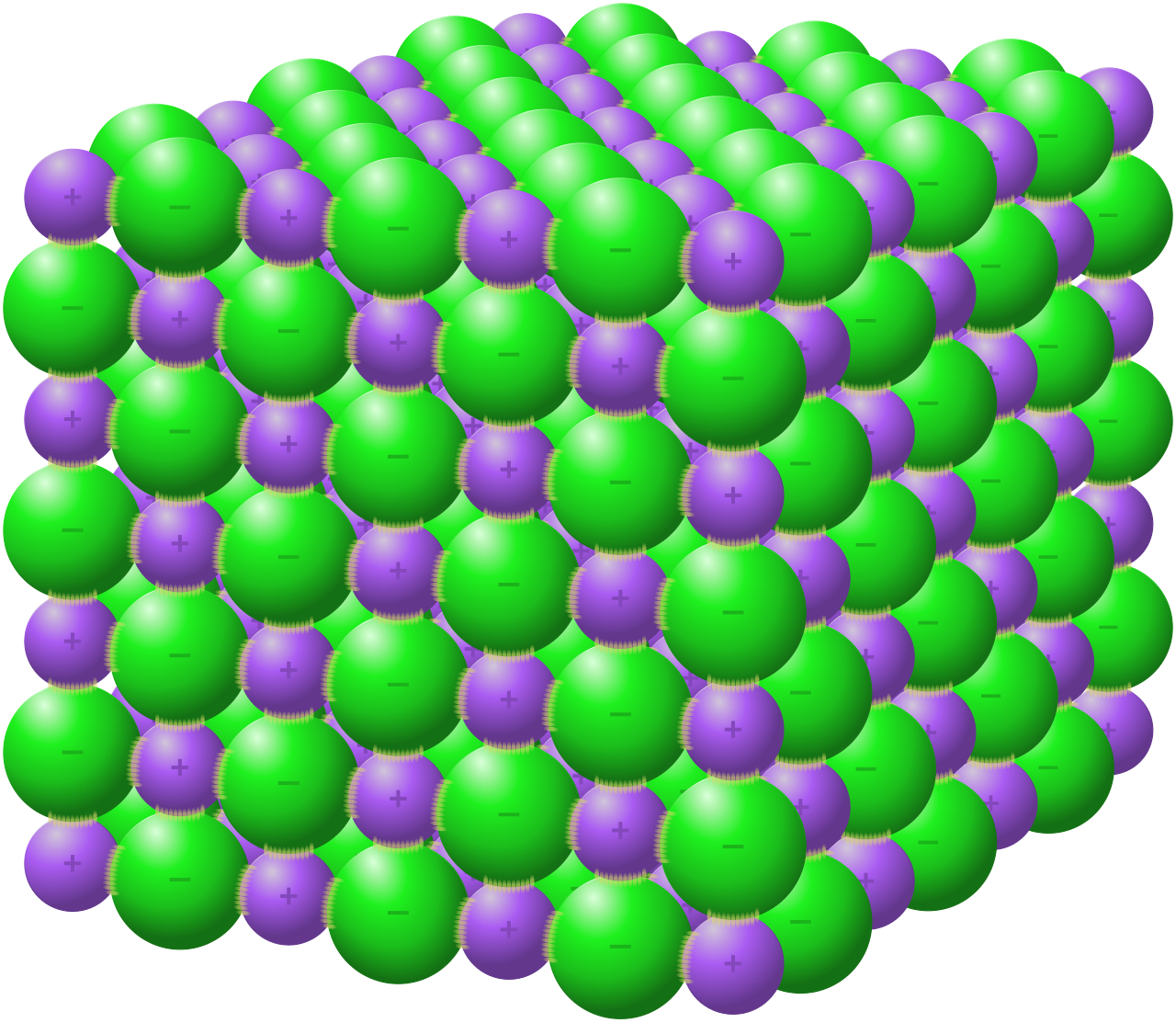 Microscopic view of salt crystal structure illustrating ionic bonding and lattice geometry