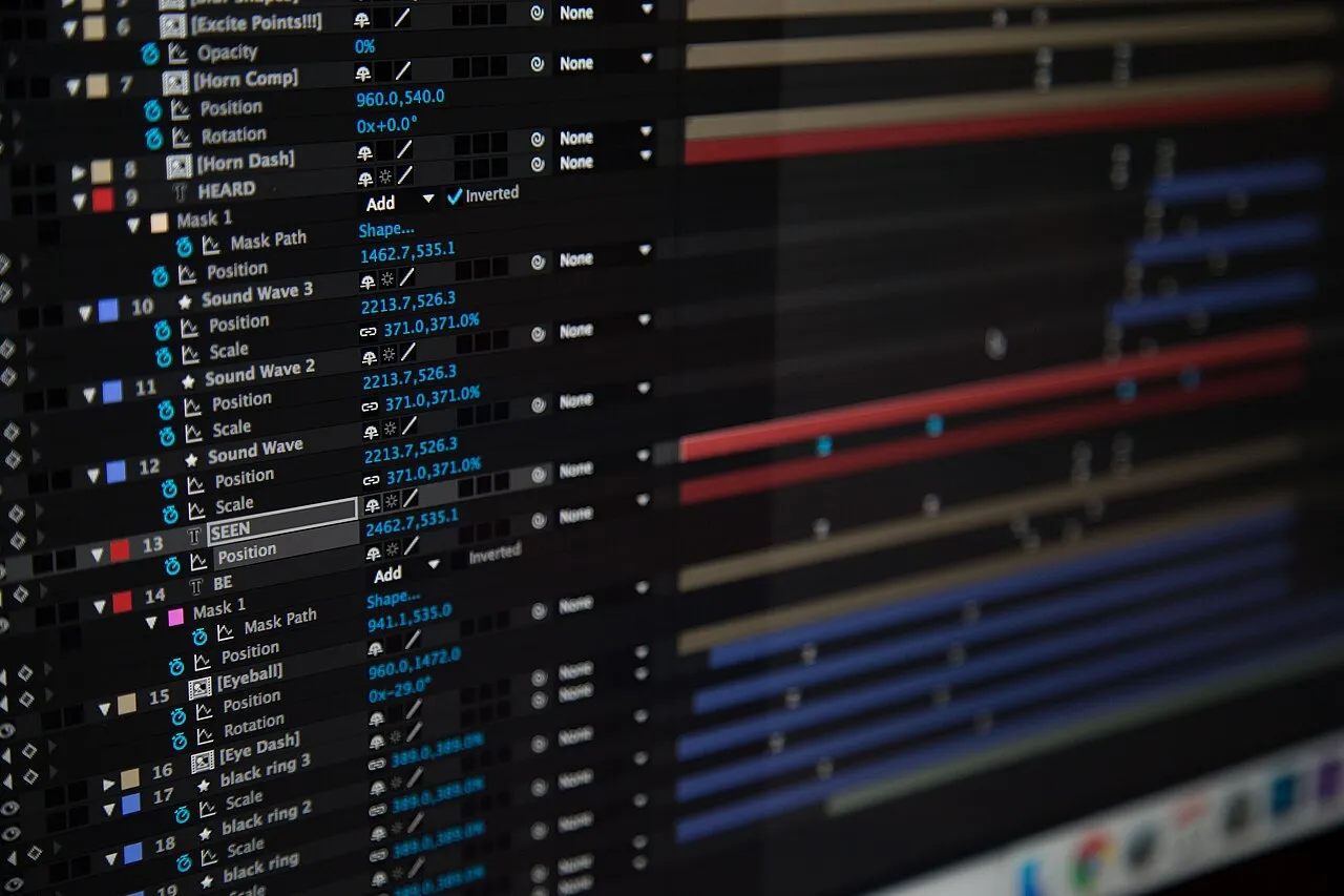 Motion graphic design professionals utilizing advanced digital software to create interactive media content