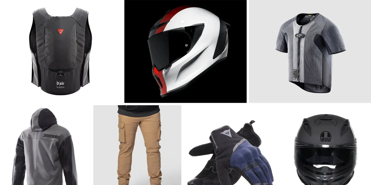 Motorcycle safety gear and airbag vests offer essential protection for modern riders on the road
