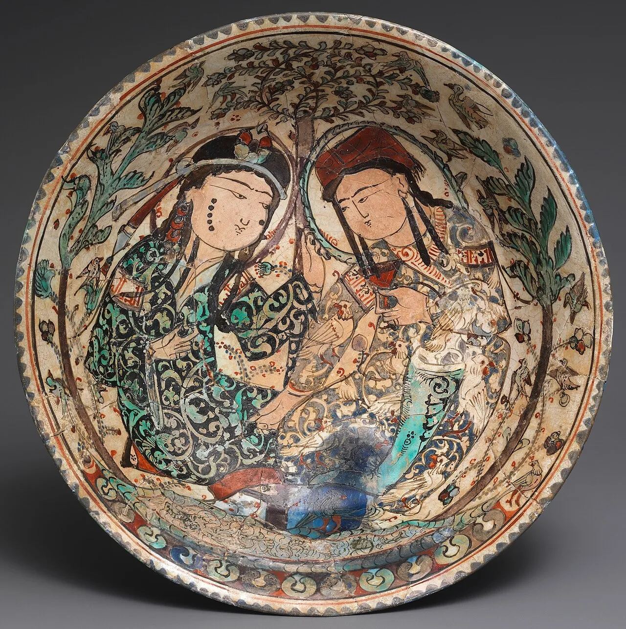 Vibrant overglaze decorated porcelain showcasing intricate historical ceramic craftsmanship