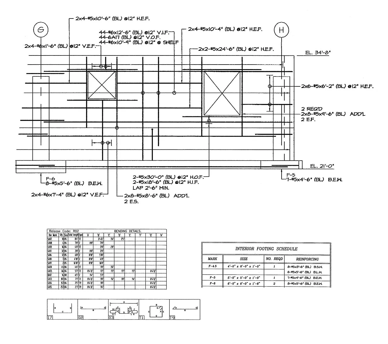 Shop drawing layout displaying structural details and dimensions for construction projects