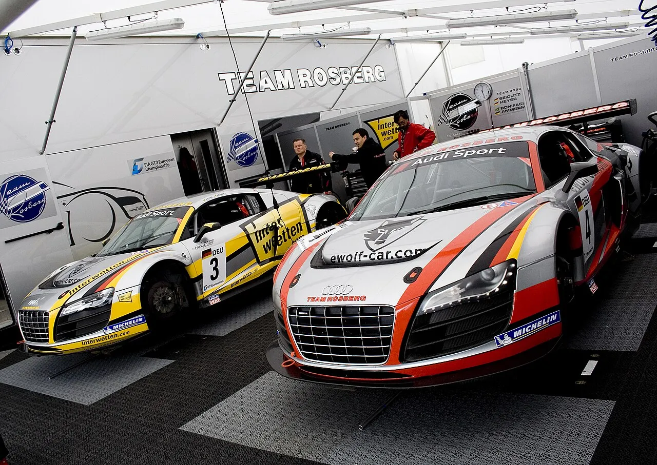 Team Rosberg race car competing in European motorsport championship series