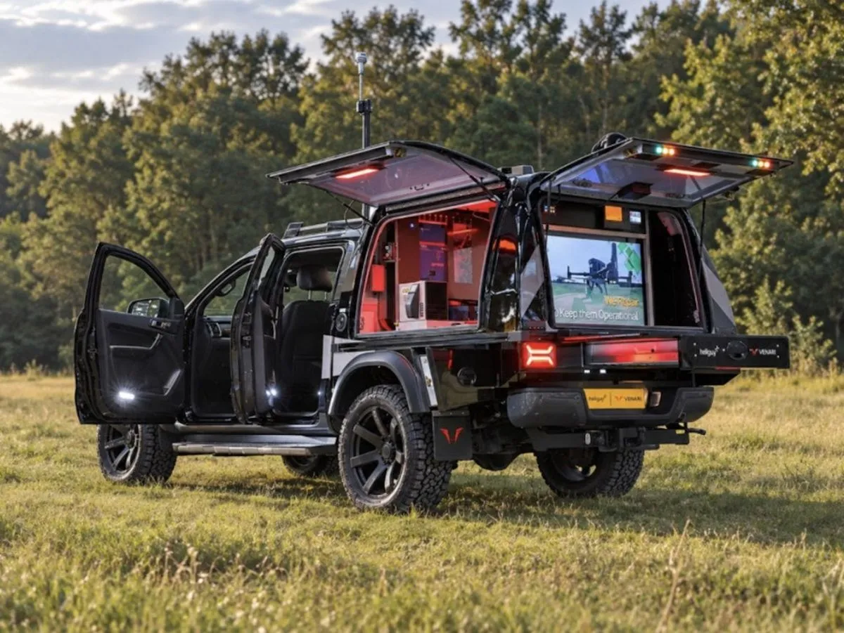 Ford Ranger pickup truck converted into a mobile drone launchpad by Team UAV