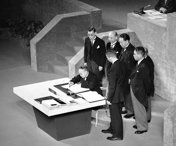 Treaty of San Francisco signed in 1951 to end WWII hostilities with Japan