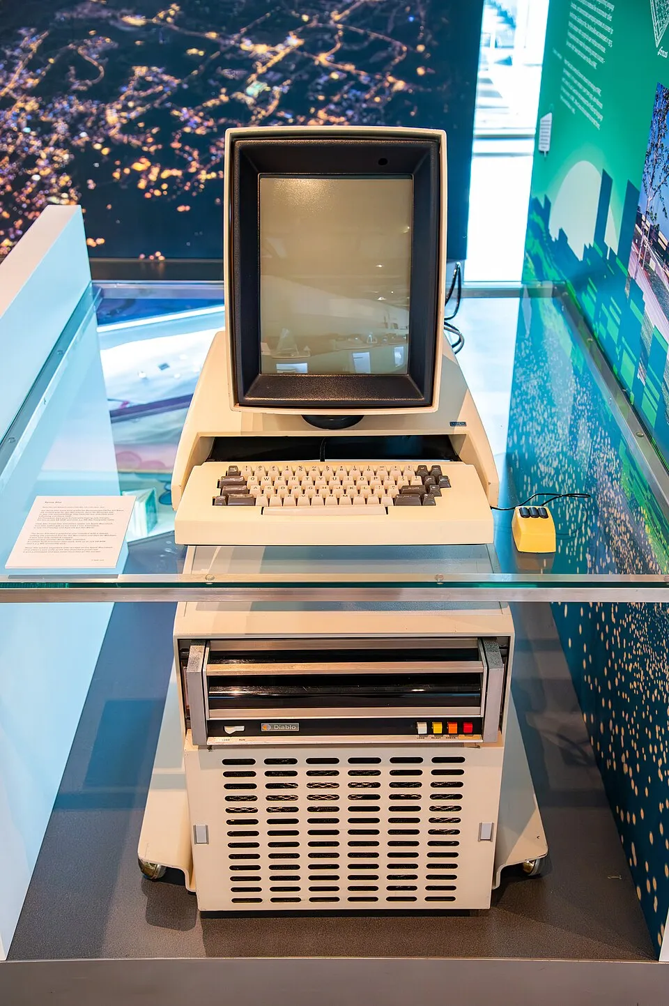 Xerox Alto workstation computer system on display at a technology history museum